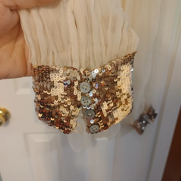 Free People Cream Ruffle Blouse - Picture 3 of 5